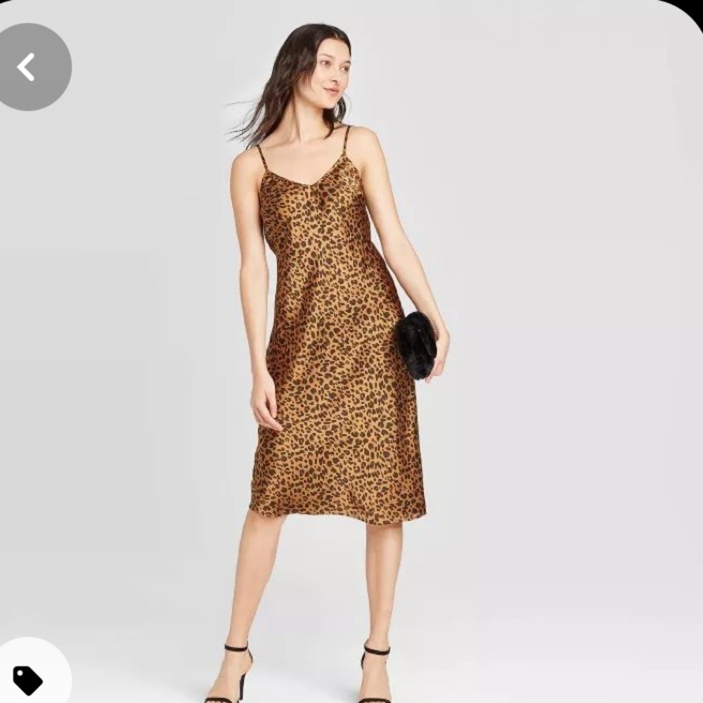 Women’s Cheetah Print Satin Slip Dress Size S